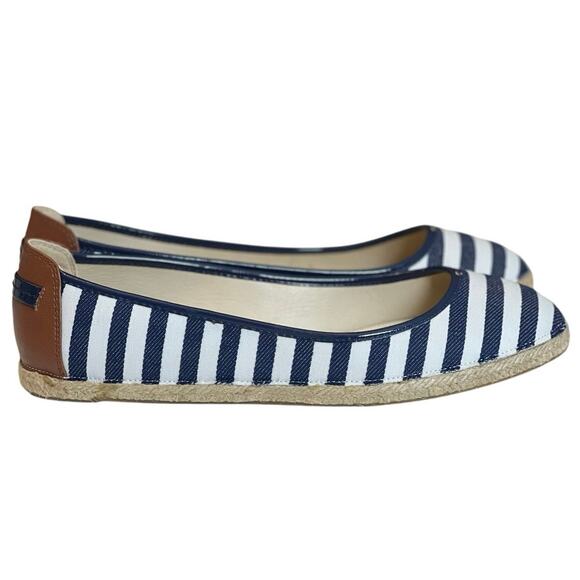 NIB Nine West Flat Espadrilles / Navy & White Striped - 8 - Picture 4 of 10
